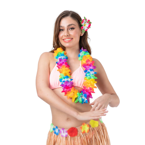 Rainbow multi coloured Lei