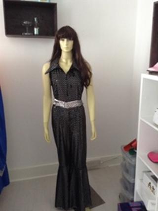 1970's Black and Silver Jumpsuit - TO HIRE