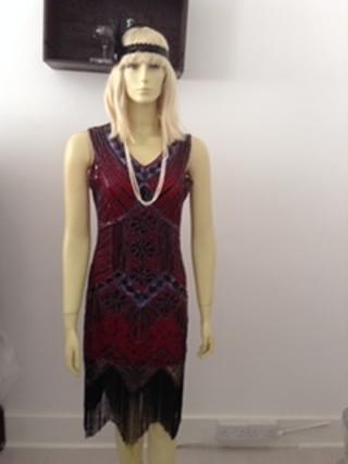 1920's Red Beaded Dress - TO HIRE