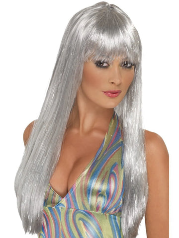 Silver Glitter Disco Wig