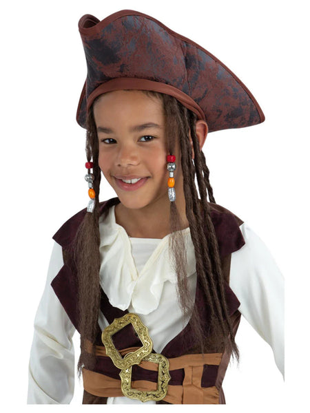 Childs Pirate Hat with Dreadlocks