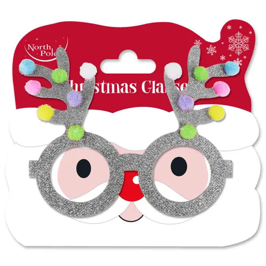 Glitter Reindeer Glasses