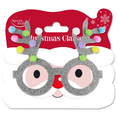 Glitter Reindeer Glasses