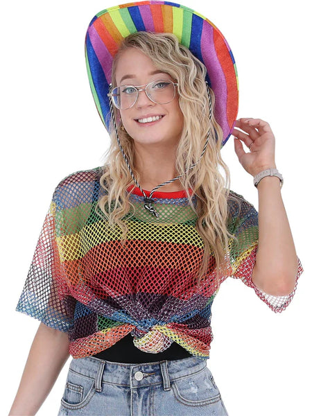 Rainbow Mesh Top