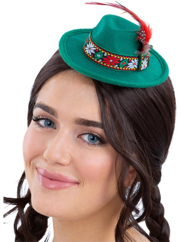 Green Mini Bavarian Oktoberfest Hat