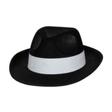 Black Trilby with White Band