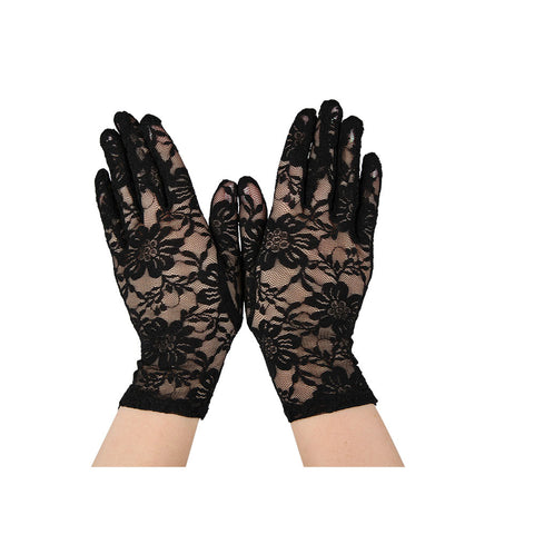 Short Black Lace Gloves