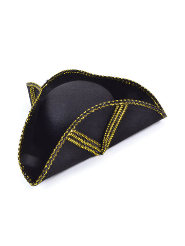 Black Tricorn with Gold Trim