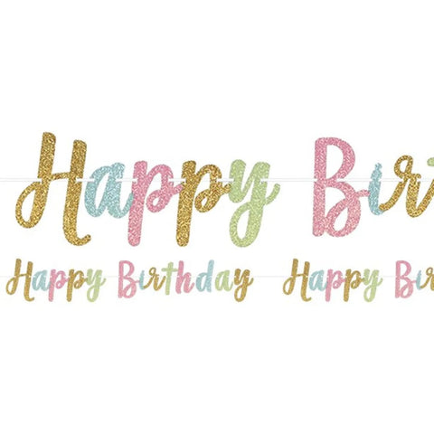 Glitter Happy Birthday Letter Banner