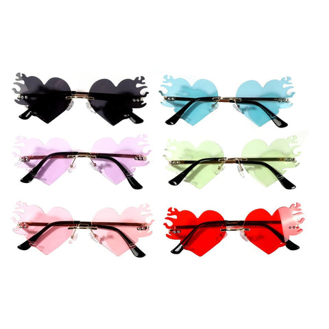 Perspex Heart Flame Glasses