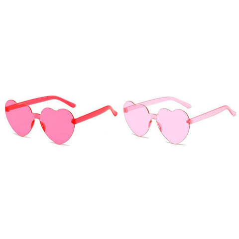 Pink Perspex Heart Glasses