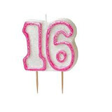 Pink '16' Candle