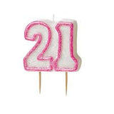 Pink '21' Candle