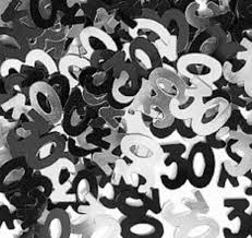 Table Confetti - Black and Silver 30th