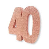 Rose Gold Glitter Number Table Decoration