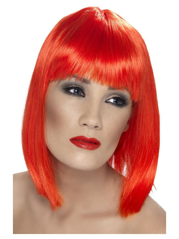 Neon Red Glam Wig