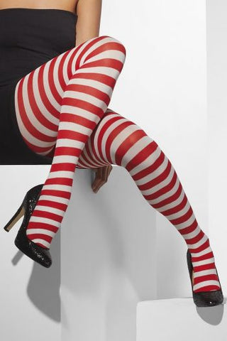 Red and White Striped Tights
