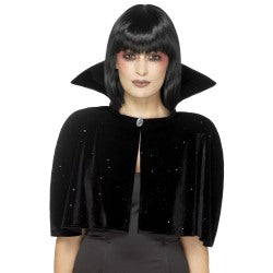 short black cape fancy dress PrettyLittleThing Women's Cape Detail Mini Dress in Black