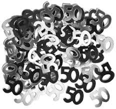 Table Confetti - Black and Silver 50th