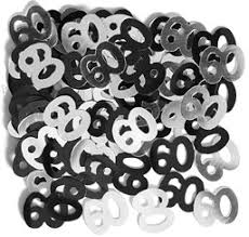 Table Confetti - Black and Silver 60th