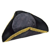 Black Pirate Hat with Gold Trim