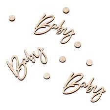 Wooden 'Baby' Table Confetti