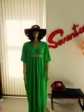 1970's Vintage Emerald Green Maxi Dress - TO HIRE