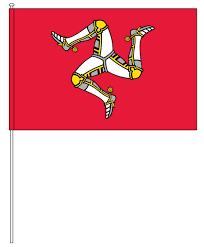 Isle of Man Waving Flag