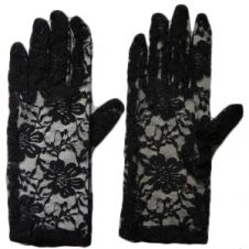 Short Black Lace Gloves
