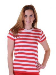 T-Shirt Red & White Striped (Where's Wally) Adult