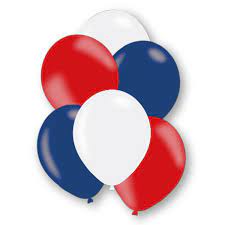 Pack of Red White and Blue Balloons