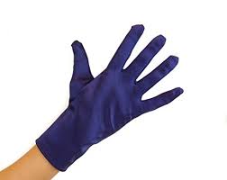 Short Blue Gloves