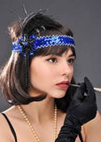 Sequin Flapper Headband - Blue or Black