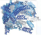 Table Confetti - Blue Happy Birthday
