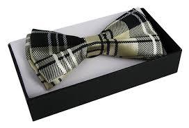Tartan Bow Tie - Ivory and Black