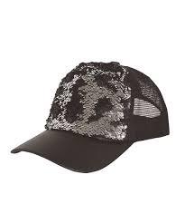 Black and Silver Sequin Reversible Cap