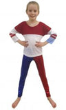 White, Red and Blue T-Shirt (Harley Quinn style) Child Size