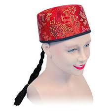 Chinese Hat with Plait - Chinese New Year