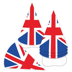 Pack of Union Jack Party Cone Hats