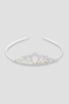 Crystal Tapered Design Silver Tiara