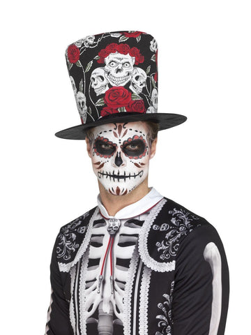 Skull and Rose Top Hat
