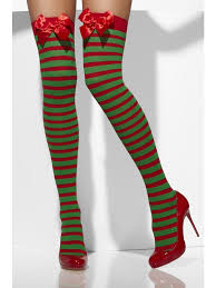 Opaque Hold-Ups with Bows - Green and Red