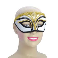 White, Gold and Black Masquerade Mask