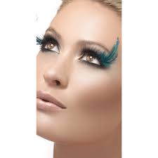 Teal Feather Eyelashes