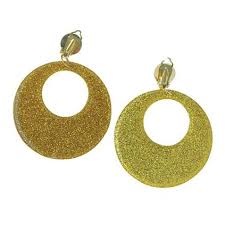 60's Gold Glitter Earrings