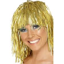 Gold Tinsel Wig