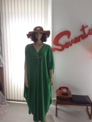 1970's Vintage Emerald Green Maxi Dress - TO HIRE 1970's Vintage Emerald Green Maxi Dress - TO HIRE