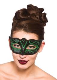 Green and Black Verona Masquerade Mask