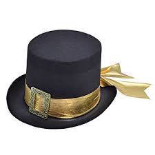 Black Top Hat with Gold Band