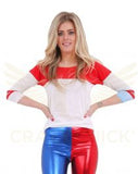White, Red and Blue T-Shirt (Harley Quinn style) Adult